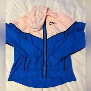 Nike Women's Vibrant Blue and Soft Pink Utility Jacket